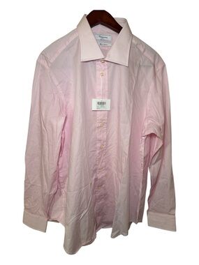 NEW! Camicissima Mens Dress Shirt Long Sleeve Button Up Size 18.5 Slim Fit Pink